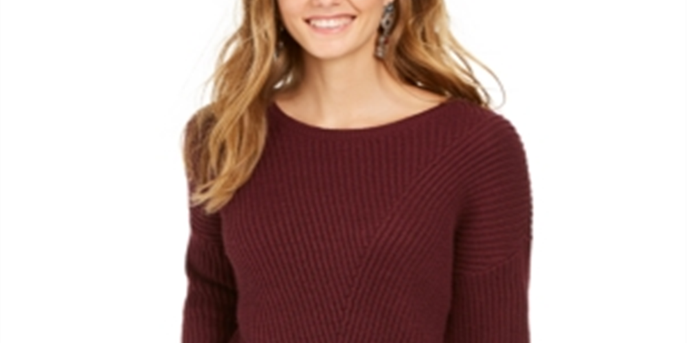 Style & Co Women's Drop Sleeve Ribbed Sweater Purple Size S