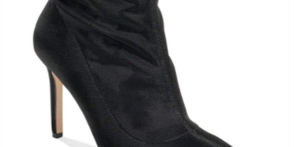 Badgley Mischka Women's Ronnie Fabric Pointed Toe Mid Calf Fashion Boots Black  Size 8 M