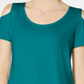 JM Collection Women's Cold Shoulder Swing T-Shirt Blue Size X-Large