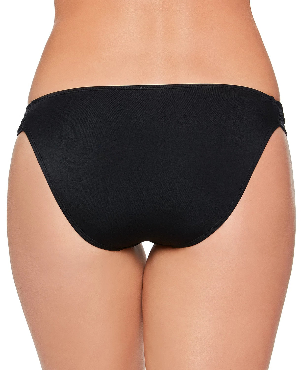 Salt + Cove Junior's Solid Side-Tab Hipster Bikini Bottoms Swimsuit Black