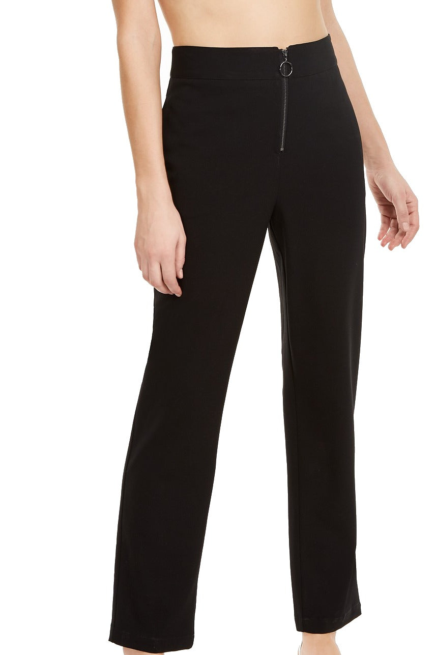Danielle Bernstein Women's Pants Stretch Zip up O Ring Black Size 4