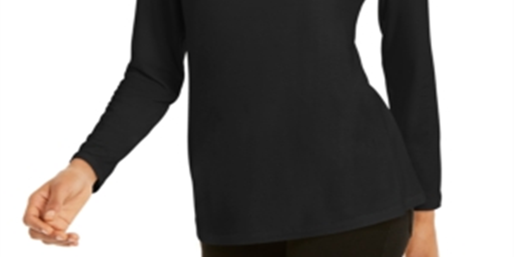 Alfani Women's Mock Neck Top Black Size XX-Large