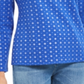 Karen Scott Women's Snowflake Dot Printed Mock Neck Top Blue Size Small