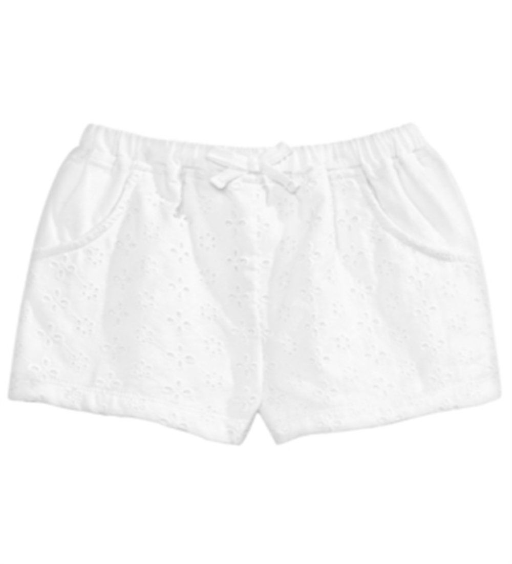 First Impressions Baby Girl's Eyelet Cotton Shorts White Size 24 Months