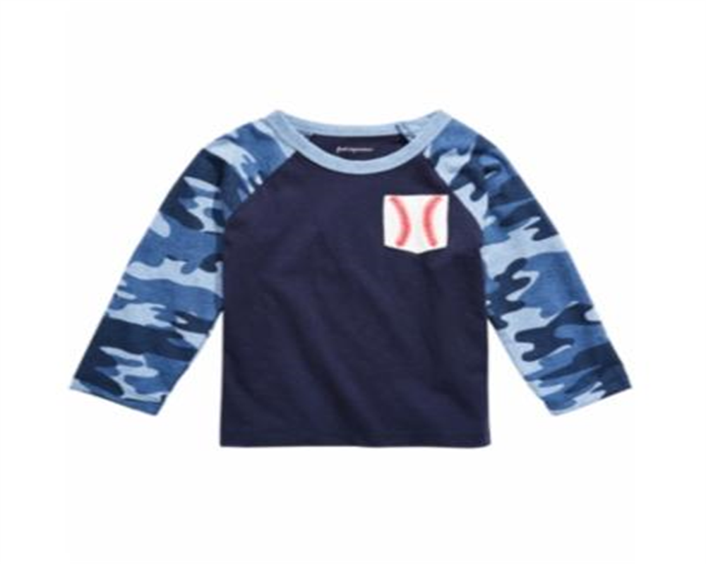 First Impressions Baby Boy's Cotton Baseball Pocket T-Shirt Blue Size 3-6 Months