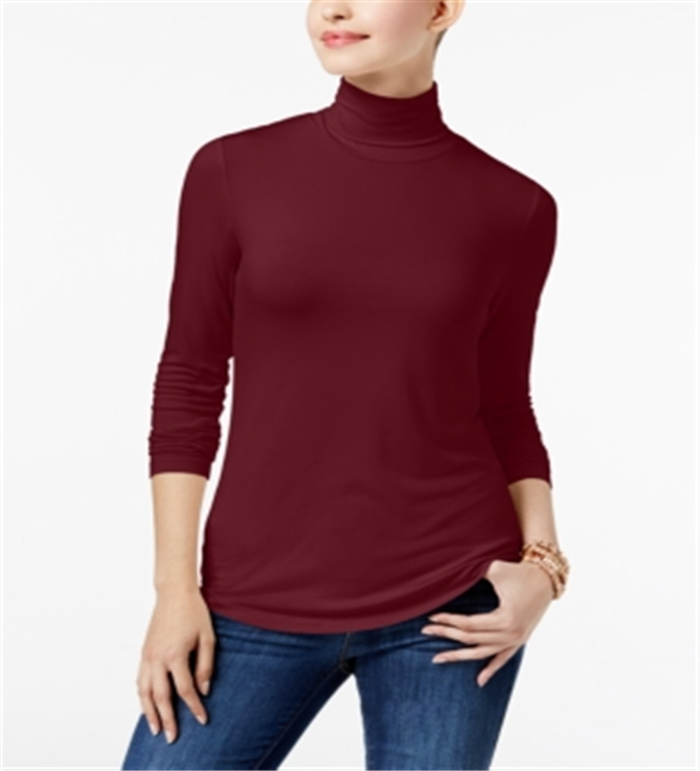 Maison Jules Women's Turtleneck Top Red Size Medium