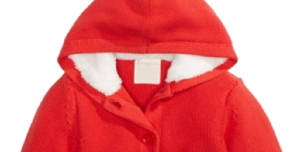 First Impressions Baby Boy's & Girl's Faux Sherpa Lining Hooded Red Size 3-6MOS