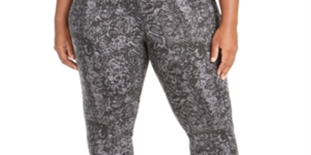 Style & Co Women's Pull on Snakeskin Print Pants Gray Size 14W