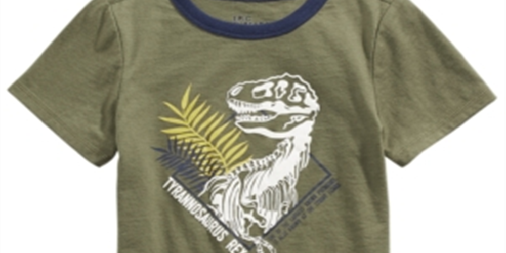 Epic Threads Little Boy's Dinosaur Print T-Shirt Green Size 7