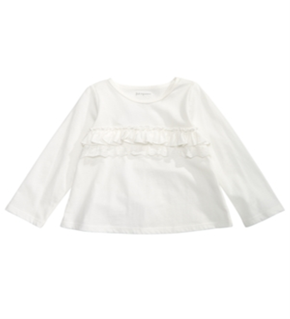 First Impressions Toddler Girl's Cotton Ruffled T-Shirt White Size 2T