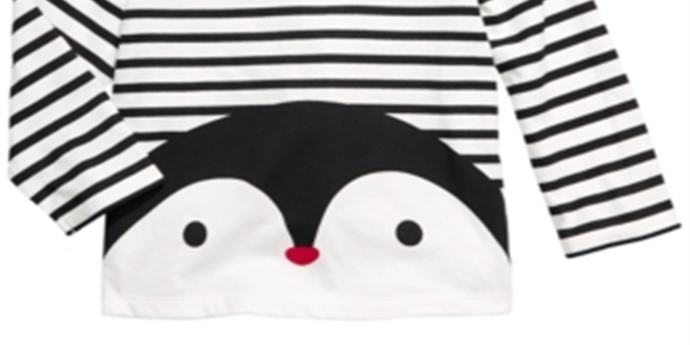 First Impressions Baby Boy's Striped Penguin Print Cotton T-Shirt White Size 3-6MOS