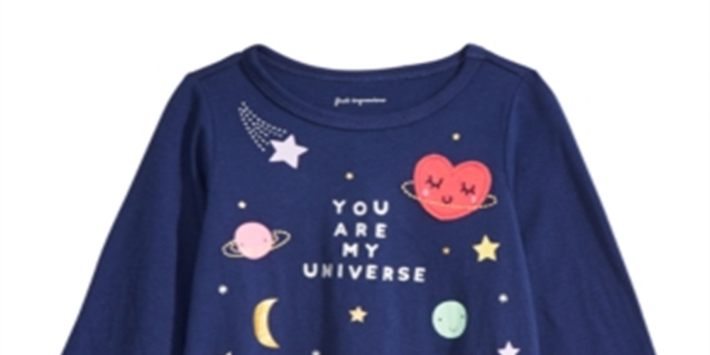 First Impression Baby Girl's Cotton Long Sleeve Universe T-Shirt Blue Size 12MOS