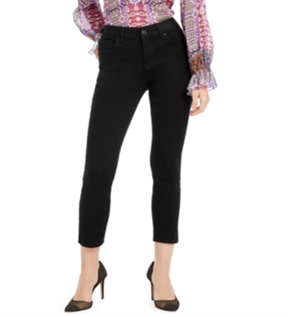 INC International Concepts Women's Curvy Skinny Ankle Jeans Black Size 6