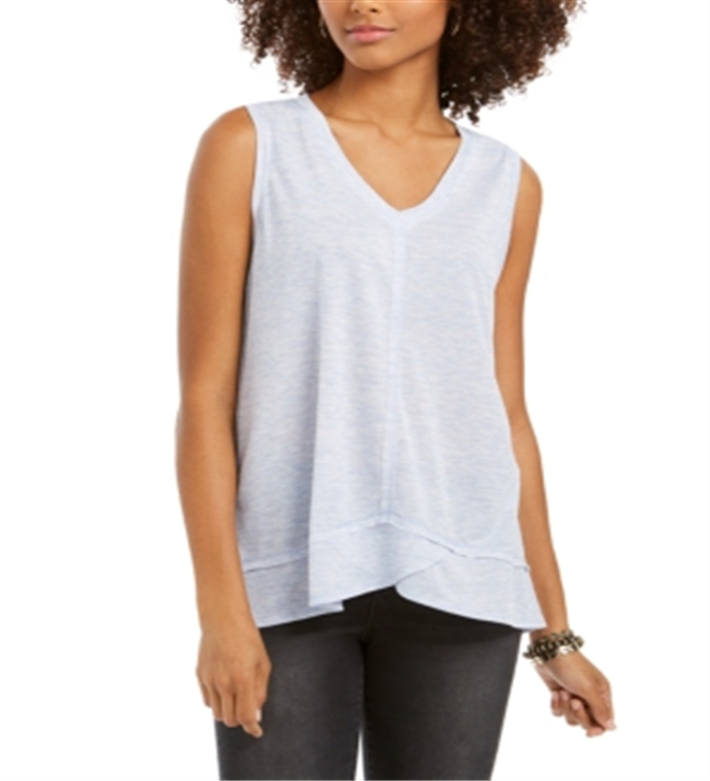 Style & Co Women's V Neck High Low Tank Top Purple Size Small