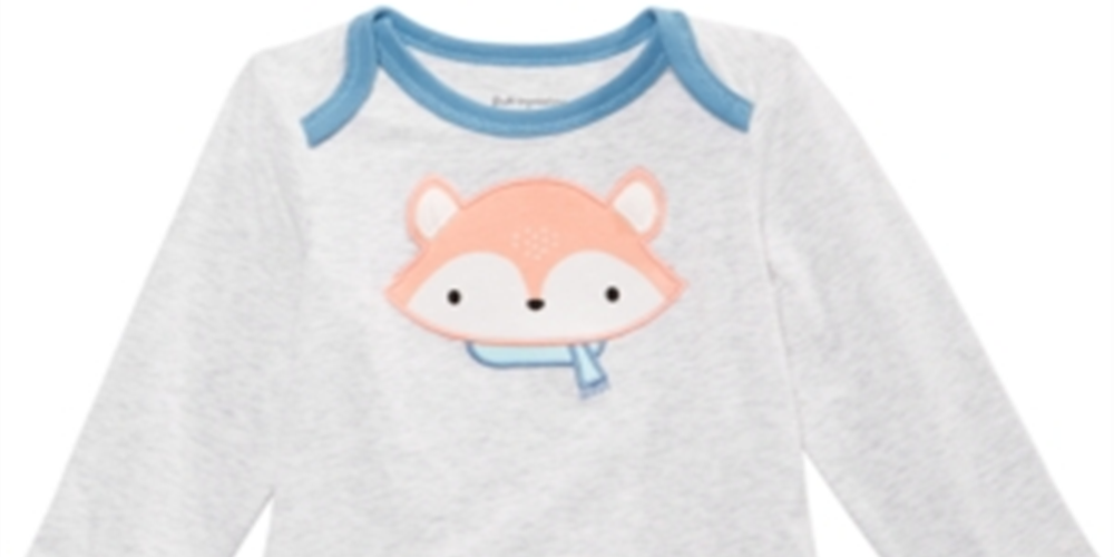 First Impressions Baby Boy's Fox Bodysuit Gray Size Newborn