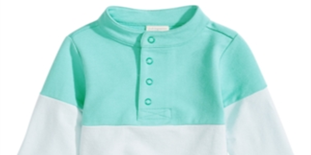 First Impressions Baby Boy's Colorblocked Mock Neck Pullover -Blue Size 18 M