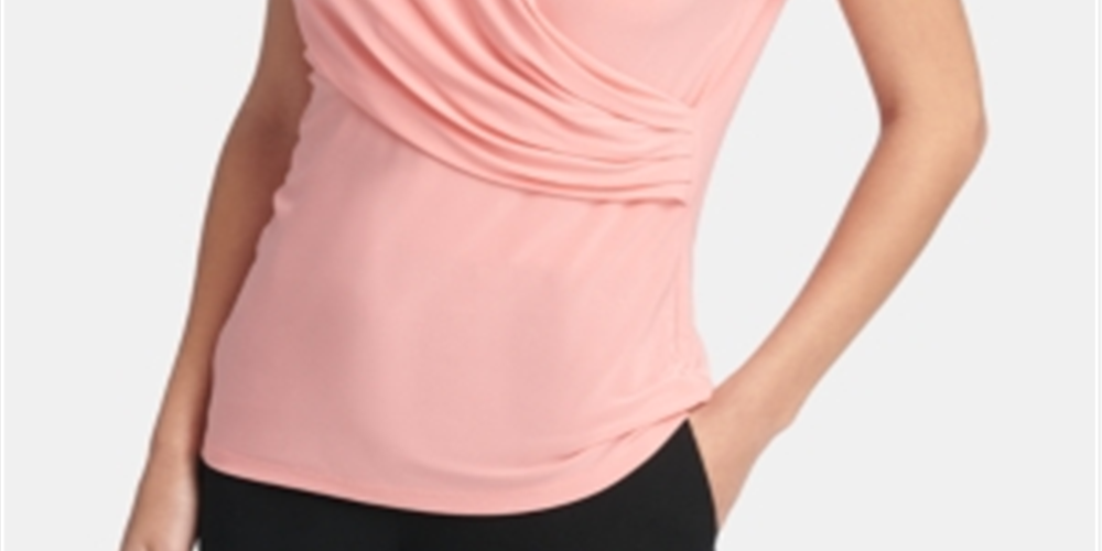 DKNY Women's Ruched Top Orange Size Large