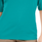 Karen Scott Women's Button Detail V Neck Top -Blue Size M