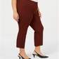 Alfani Women's Solid Skinny Pants Brown Size 18W