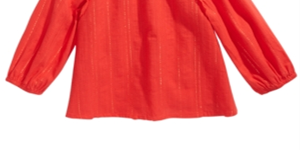 First Impressions Baby Girl's Metallic Striped Bow Trim Top Red Size 6-9 M