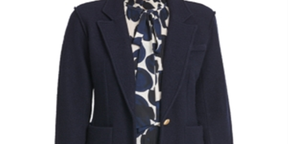 DKNY Women's Two Button Topper Jacket Blue Size 2