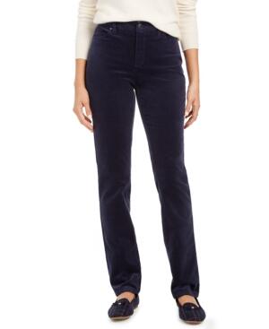 Charter Club Women's Lexington Corduroy Tummy Control Pants Blue Size 10