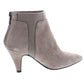 Bandolino Womens Gray Goring Cushioned Bari Pointed Toe Cone Heel Zip-up Leather Booties Brown Size 8 M