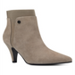 Bandolino Womens Gray Goring Cushioned Bari Pointed Toe Cone Heel Zip-up Leather Booties Brown Size 8 M