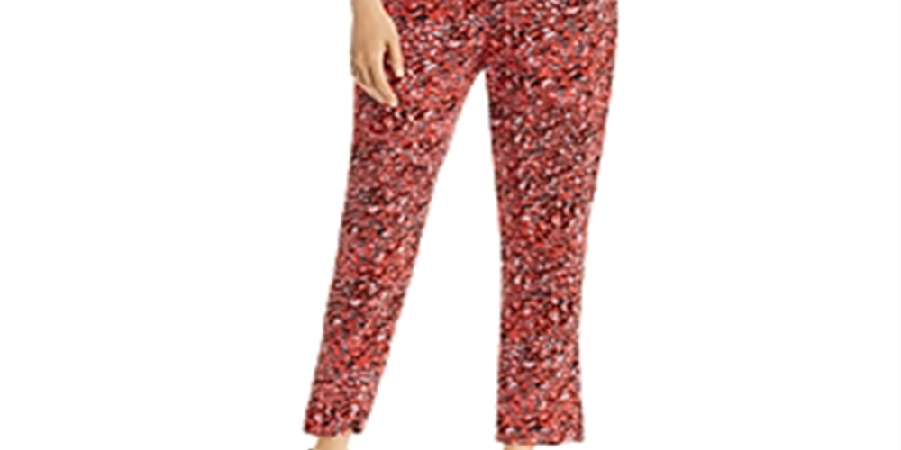 Aqua Women's Leopard Print Surplice Jumpsuit Red Size Small