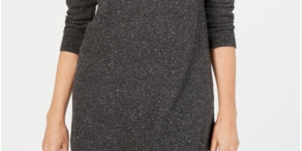 Karen Scott Women's Curved Hem Tunic Sweater Black Size Petite S