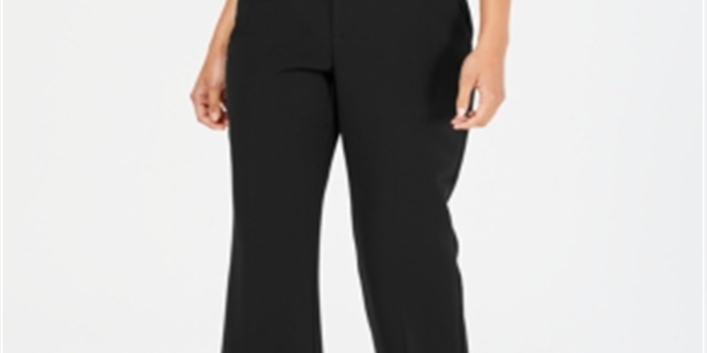Charter Club Women's Belted Slim It up Trousers Black Size 12Petite