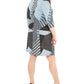 NY Collection Women's Patchwork Tie Front Wrap Dress Black Size 3X
