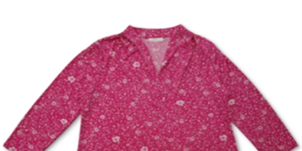 Charter Club Women's Blouse 3/4 Sleeve Floral Pink Size M