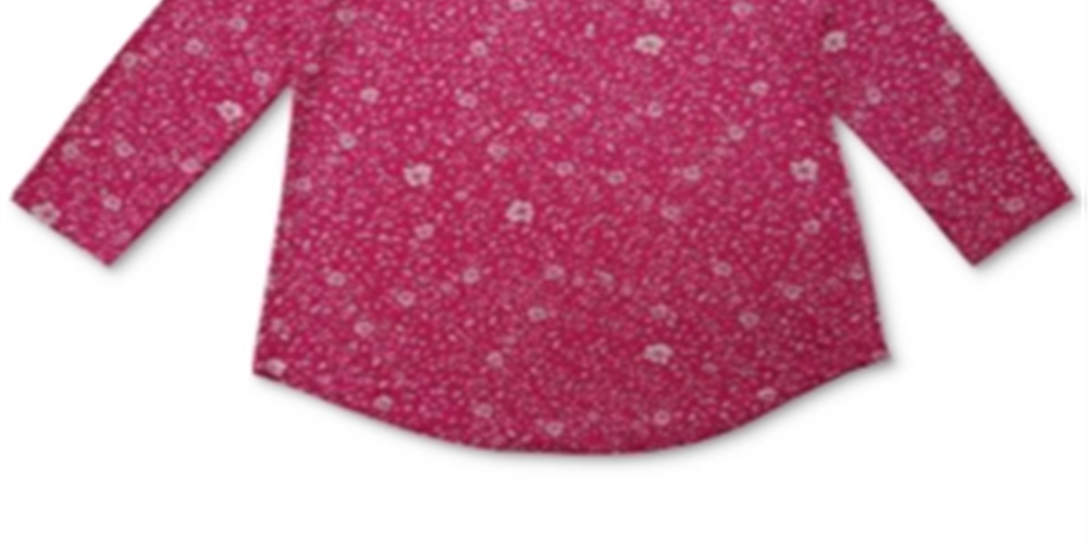 Charter Club Women's Blouse 3/4 Sleeve Floral Pink Size M