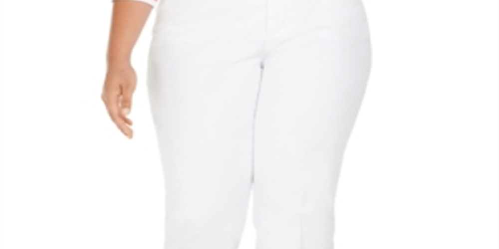 Charter Club Women's  Plus Size Midnight Trouser Jeans  White Size 24W