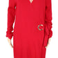 INC Women's  Wrap Ribbed Knit Grommet Sweater Red Size XS