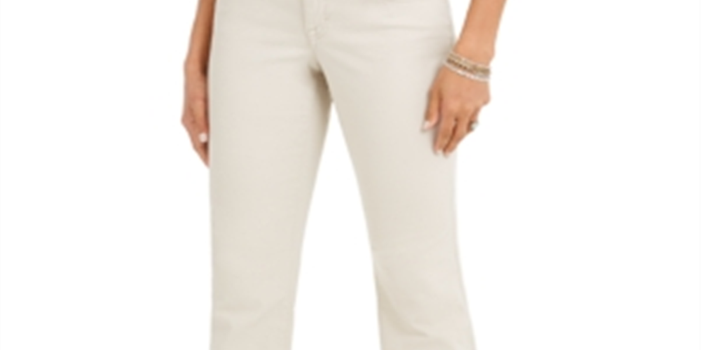 Style & Co. Women's Curvy-Fit Bootcut Jeans Beige Size 8 S