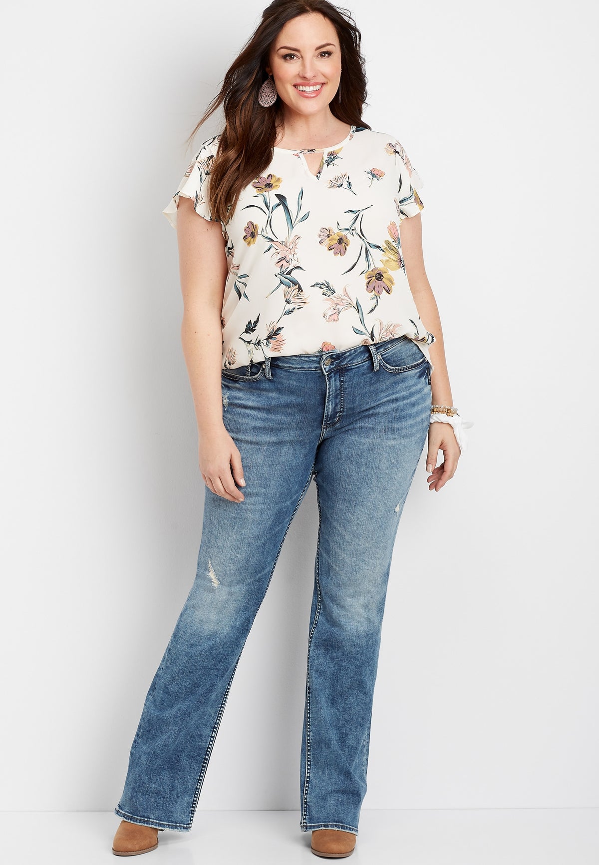 Silver Jeans Co. Women's Trendy Plus Size Suki Curvy-Fi Indigo Size  20