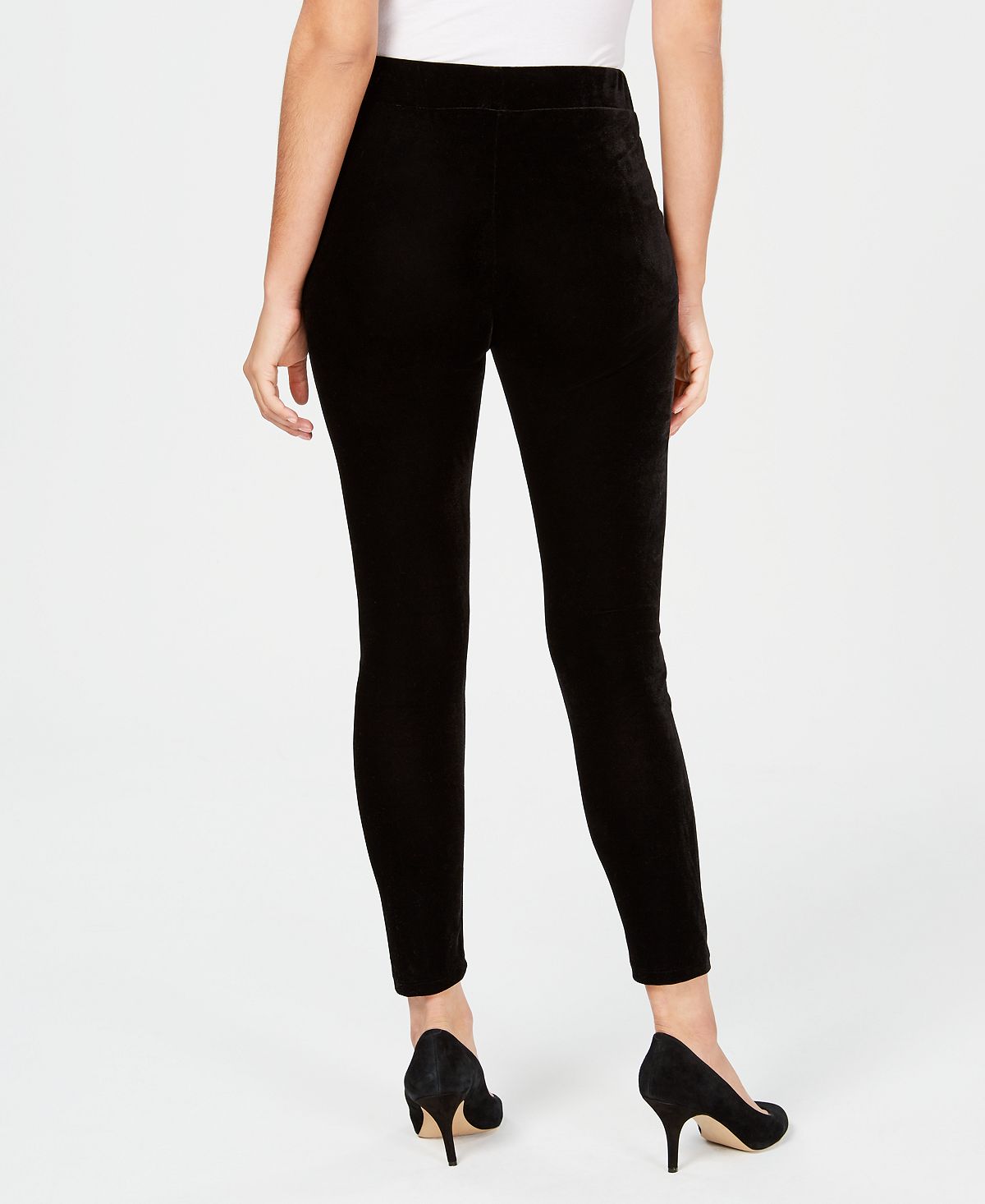 JM Collection Women's Velvet Leggings Black Size Petite S