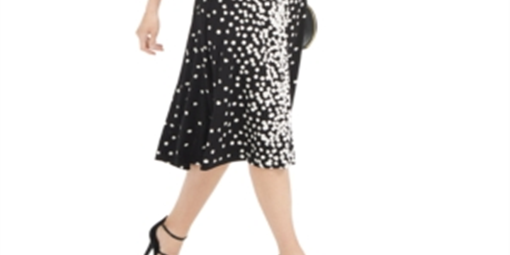Alfani Women's Mock Neck Tie Back Dress Black Size Petite L