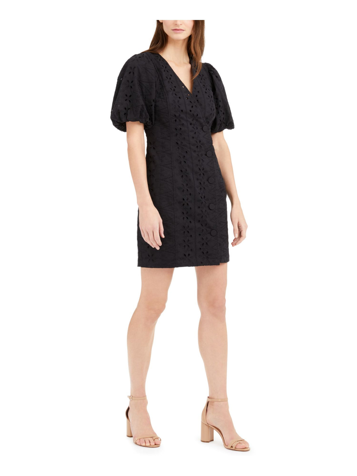 INC International Concepts Women's Pouf Short Dress Black Size 6