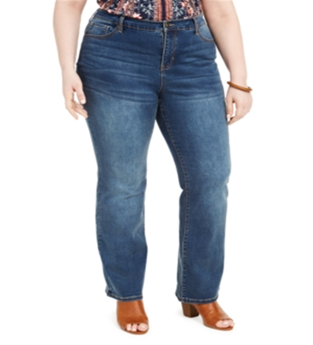 Style & Co Women's Plus Size Power Sculpt Bootcut Jeans  Blue Size 18W