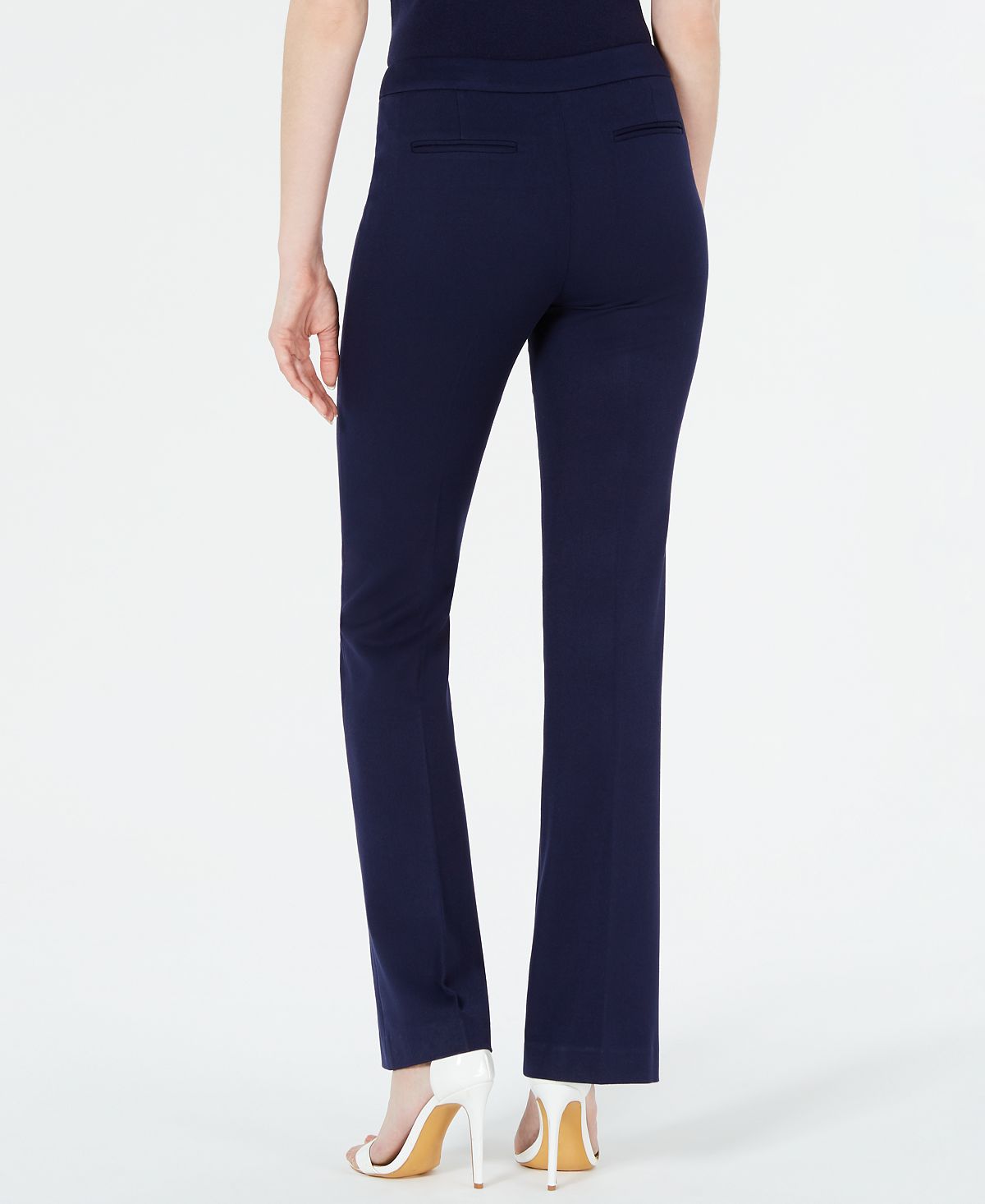 Anne Klein Women's Flare Leg Stretch Twill Pants Blue Size 14