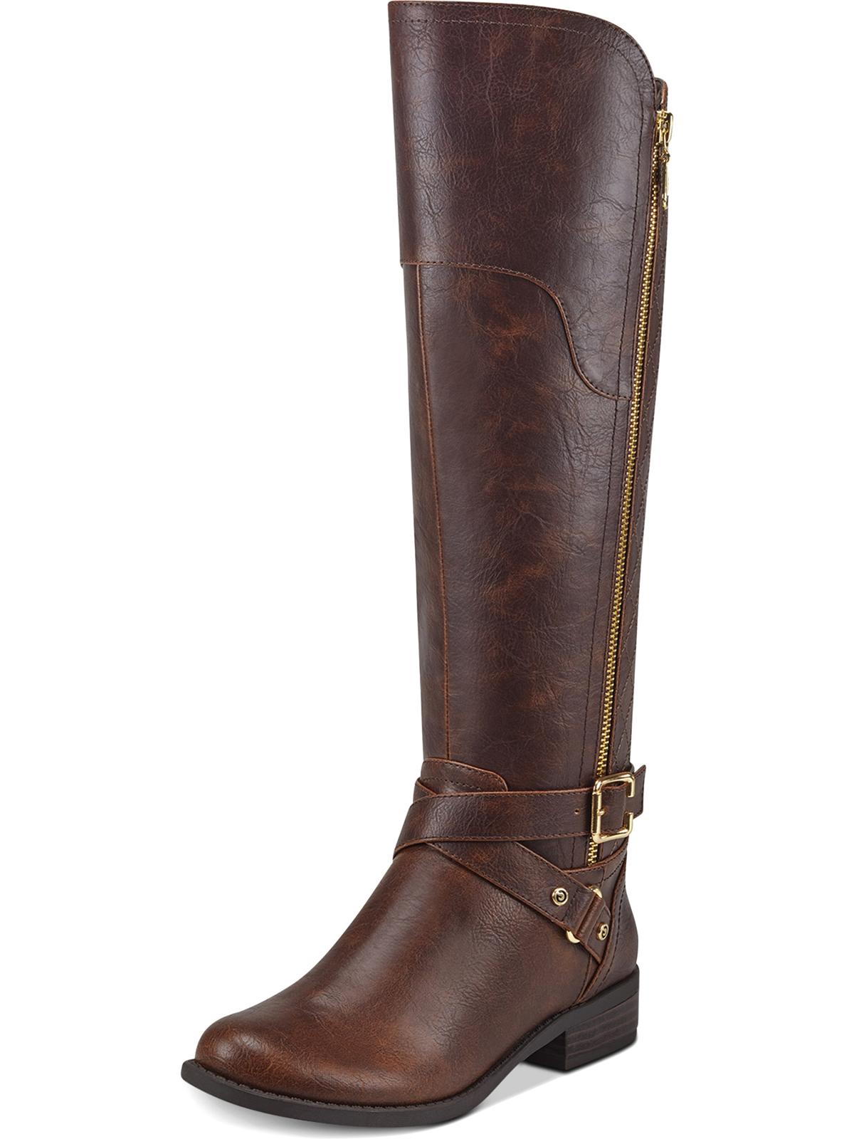 G by Guess Womens Haydin Leather Closed Toe Over Knee, Dark Brown, Size 7.5