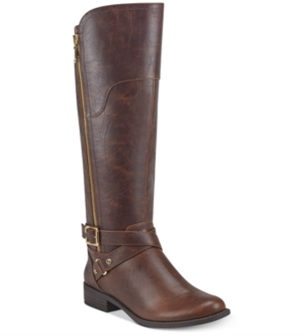G by Guess Womens Haydin Leather Closed Toe Over Knee, Dark Brown, Size 7.5