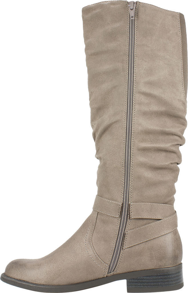 WHITE MOUNTAIN Womens Liona Faux Suede Tall Riding Boots Taupe 5 M