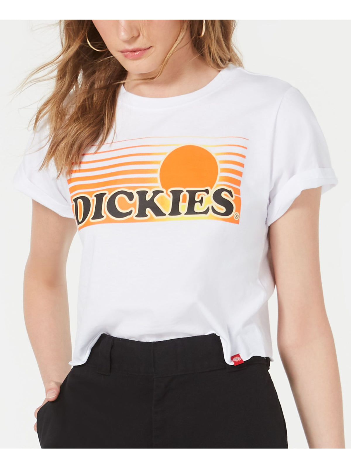 Dickies Women's New Logo Graphic Short Sleeve T-Shirt White Size Medium