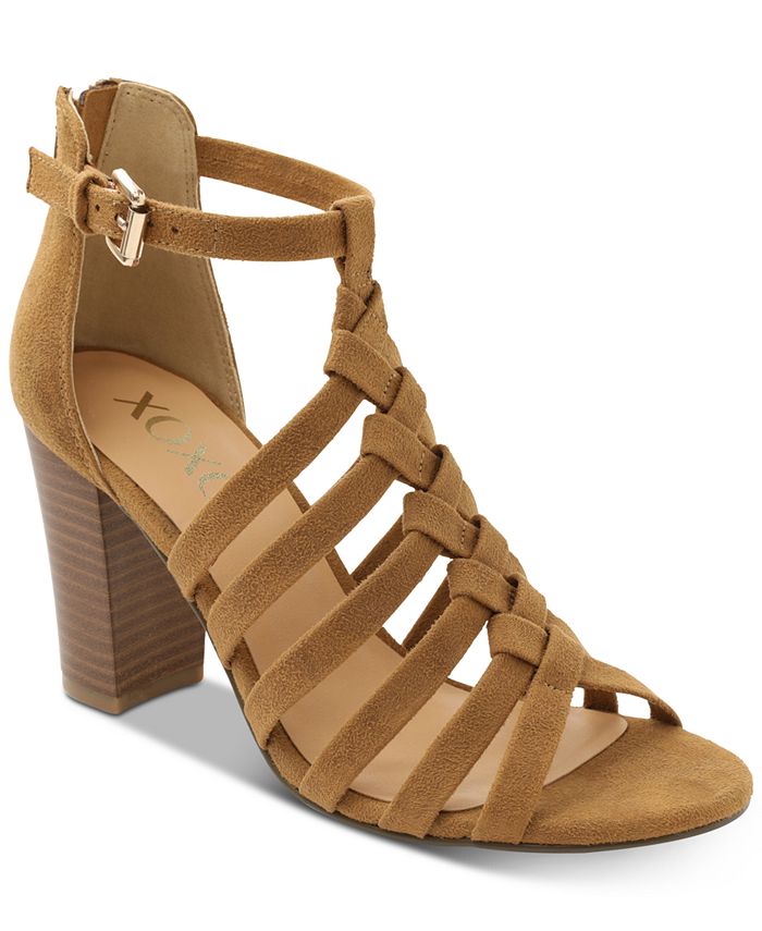 XOXO Women's Basset Strappy Sandal Shoes Brown Size 7