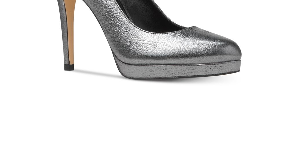 Michael Kors Women's Antoinette Pump Closed Toe Anthracite Sandale Silver Size 8.5 M