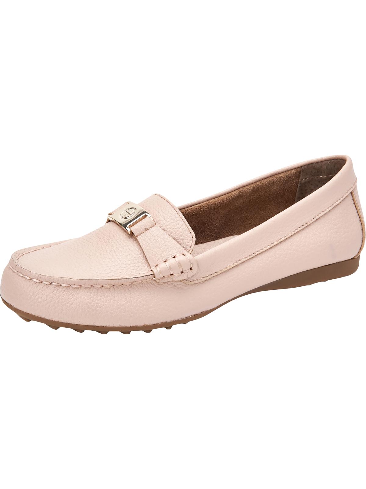 Giani Bernini Women's Croc Hardware Detail Arch Support Comfort Dailyn Slip on Leather Loafers Pink Size 8 M